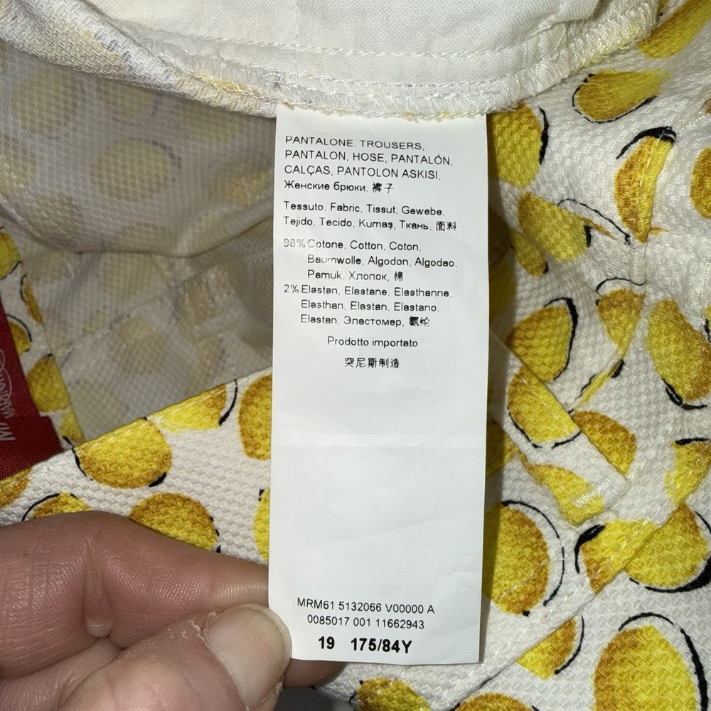 Marina Rinaldi Sport Textured Slim Crop Pant Womans 19 US 10 Lemon Print Cruise - Picture 7 of 12